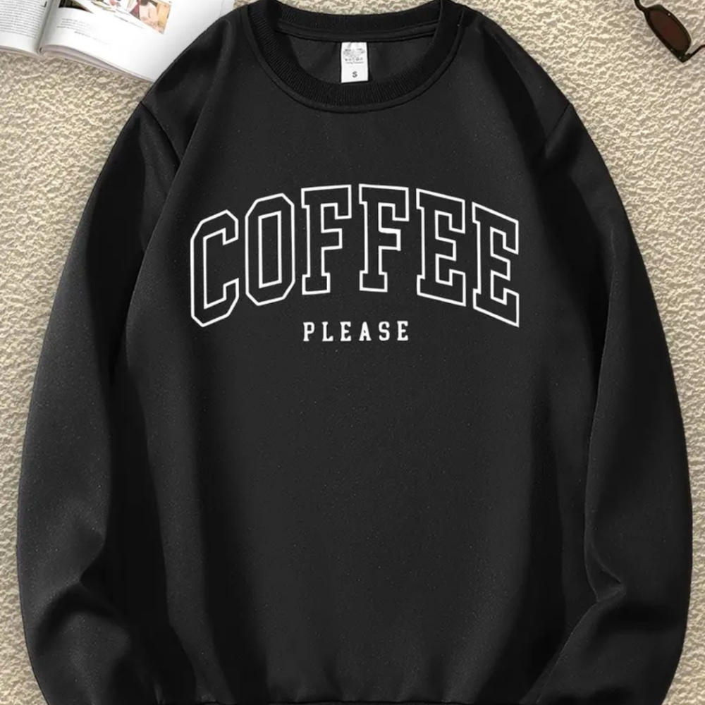 Black 'Coffee Please' Sweatshirt